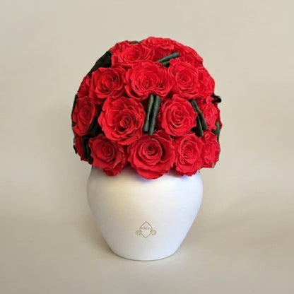 Roses in Classic Porcelain Vase